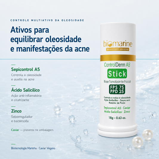 Protetor Solar Anti Acne Bastão Control Derm Stick FPS 75 - 18g