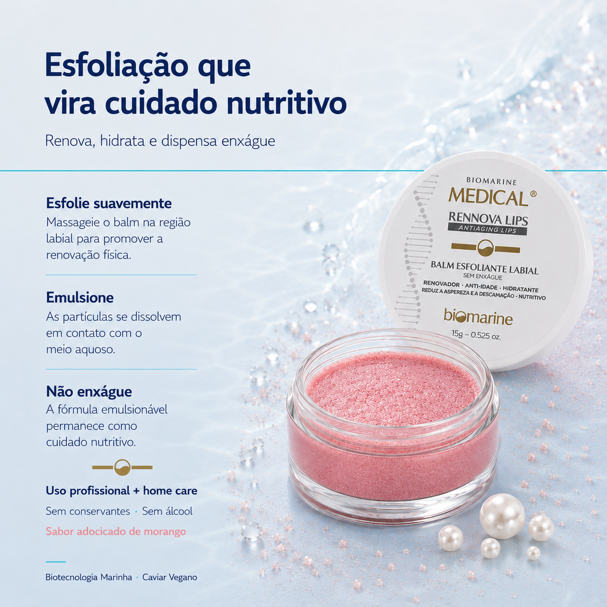 Esfoliante Labial Biomarine Medical Rennova Lips 15g