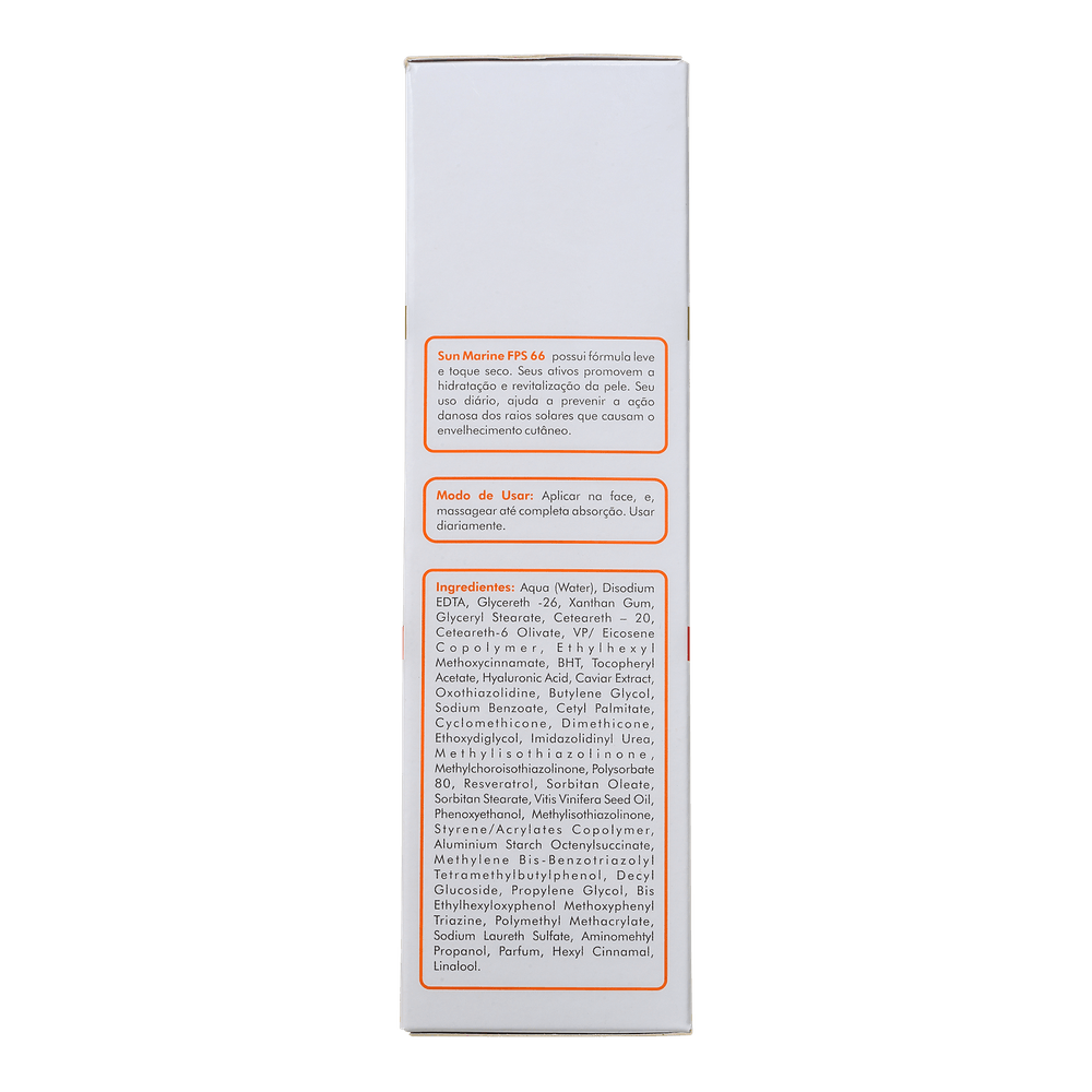 Protetor Solar Facial Antienvelhecimento Sun Marine FPS 66 100ml