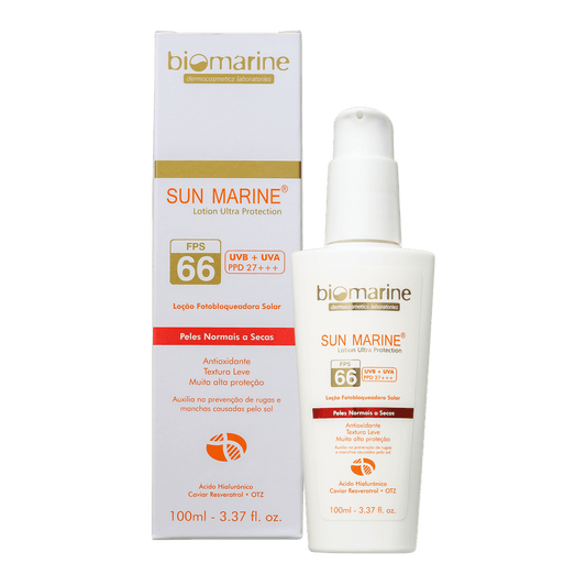 Protetor Solar Facial Antienvelhecimento Sun Marine FPS 66 100ml