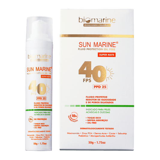 Protetor Solar Facial Controlador de Oleosidade Sun Marine FPS 40 50g