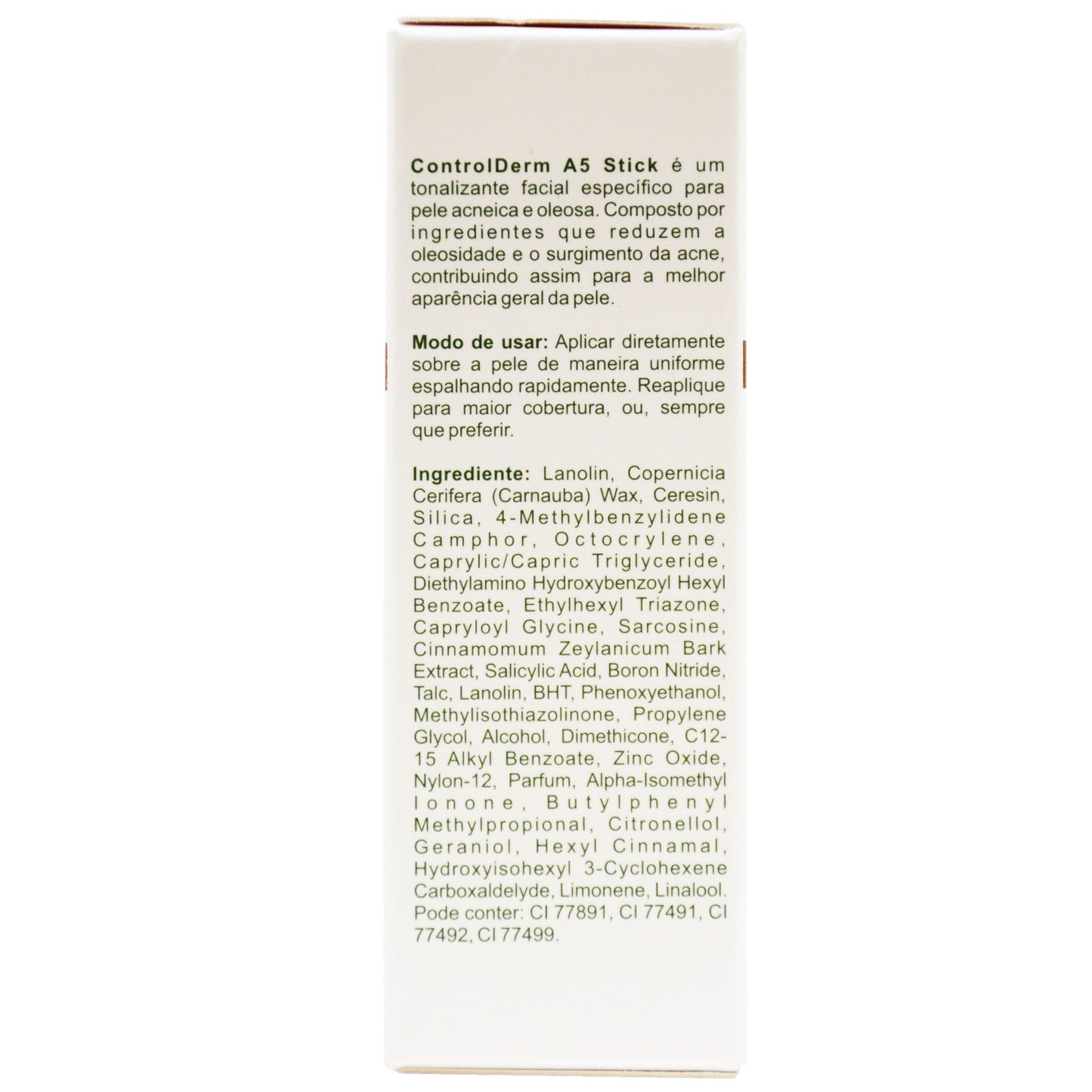 Protetor Solar Anti Acne Bastão Control Derm Stick FPS 75 18g