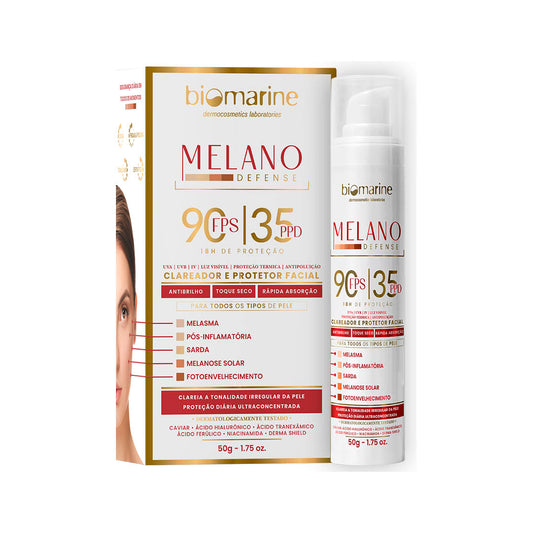 Protetor Solar e Clareador de Manchas Melano Defense FPS90 50g