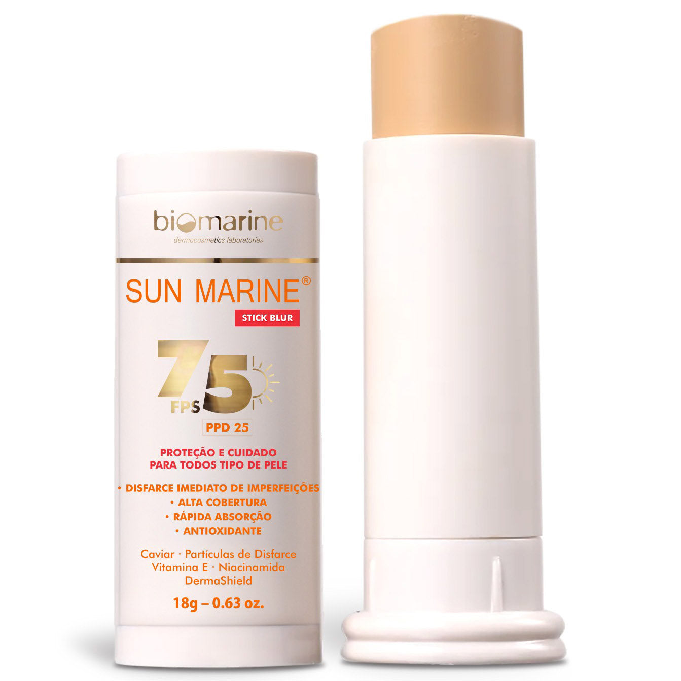Protetor Solar Bastão com Cor Stick Blur FPS 75 18g