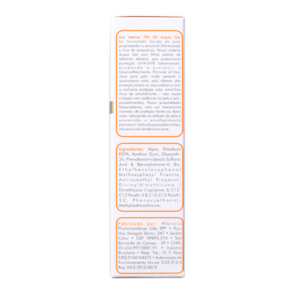 Gel Protetor Solar Facial Sun Marine Acqua FPS 50 60g