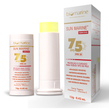 Protetor Solar Bastão Incolor  Clear Stick FPS 75 - 12g