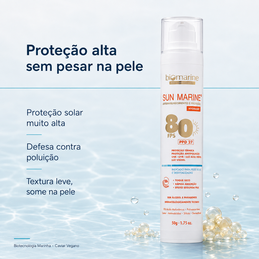 Protetor Solar Facial Sun Marine FPS 80 50g