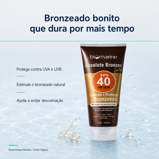 Protetor e Bronzeador Corporal Sun Marine FPS 40 Absolute Bronze 150g