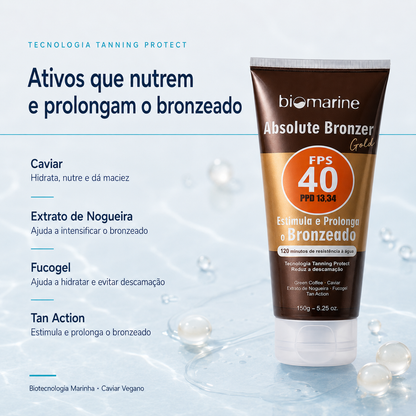 Protetor e Bronzeador Corporal Sun Marine FPS 40 Absolute Bronze 150g