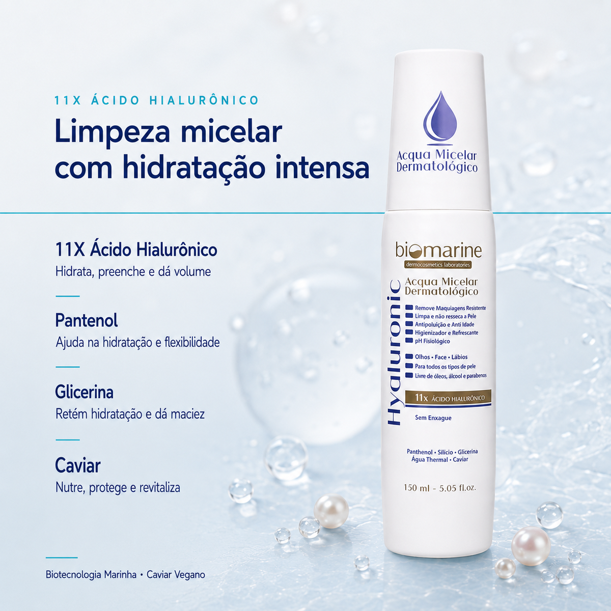 Água Micelar com Ácido Hialurônico Hyaluronic 150 ml
