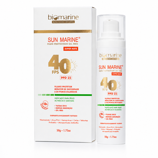 Protetor Solar Facial Controlador de Oleosidade Sun Marine FPS 40 50g