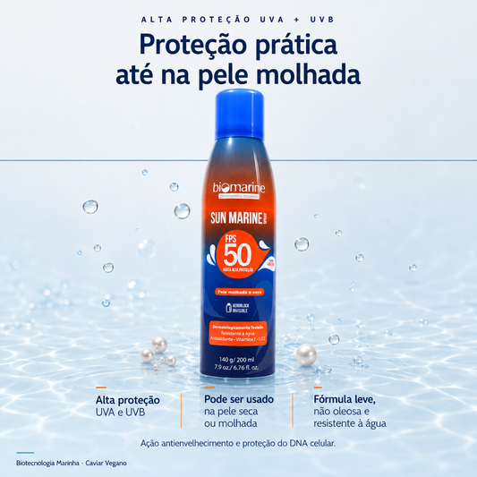 Protetor Solar Aerosol Sun Marine FPS 50 140ml