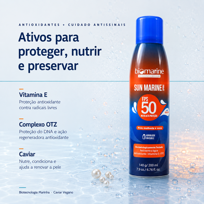 Protetor Solar Aerosol Sun Marine FPS 50 140ml
