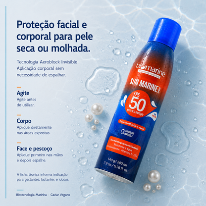 Protetor Solar Aerosol Sun Marine FPS 50 140ml