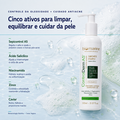 Sabonete Liquido Facial Anti Acne Control Derm A5 150ml