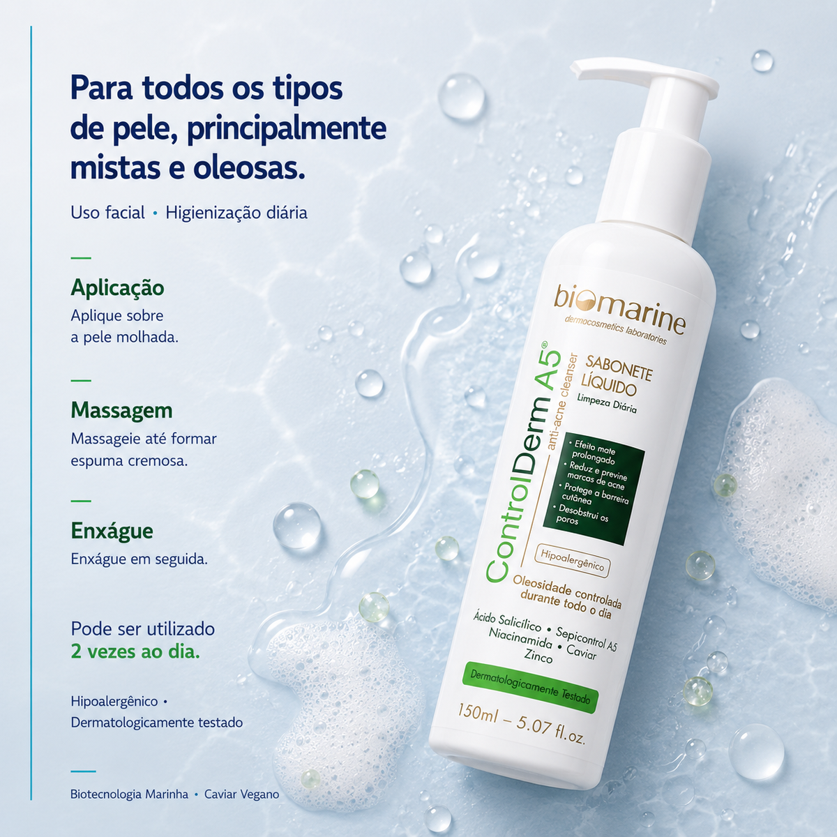 Sabonete Liquido Facial Anti Acne Control Derm A5 150ml