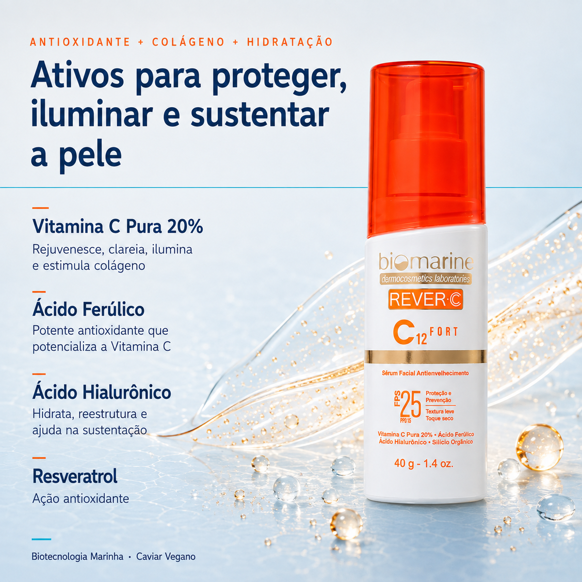Sérum Anti-Idade Vitamina C ReverC C12 Fort 40g