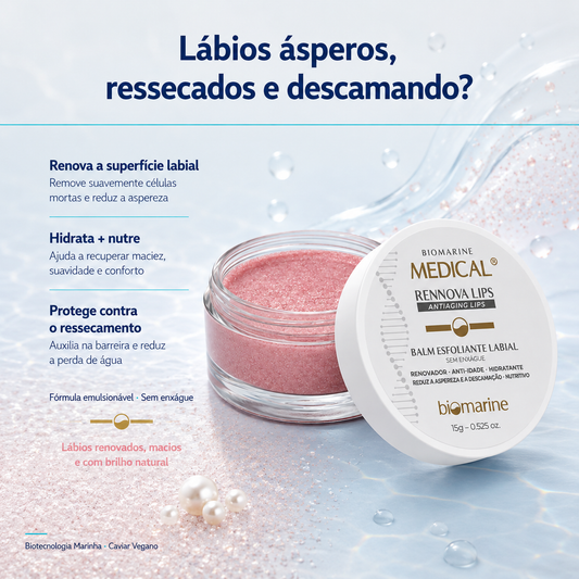 Esfoliante Labial Biomarine Medical Rennova Lips 15g