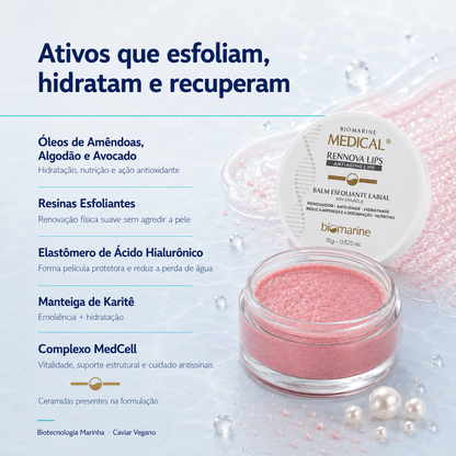 Esfoliante Labial Biomarine Medical Rennova Lips 15g