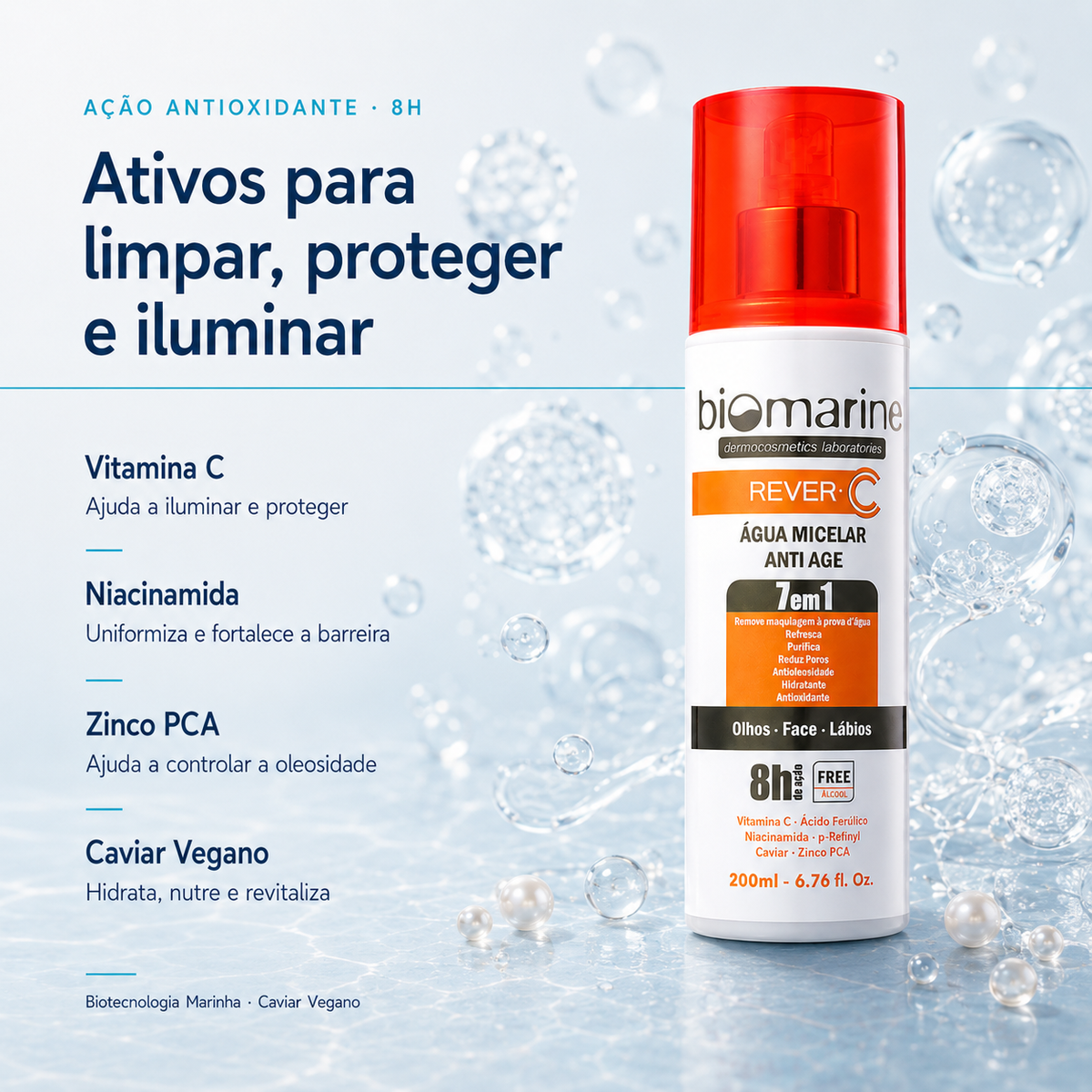Água Micelar com Vitamina C Rever C
