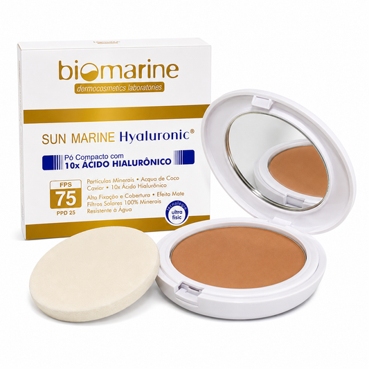 Protetor Solar Pó Compacto Sun Marine Hyaluronic FPS 75