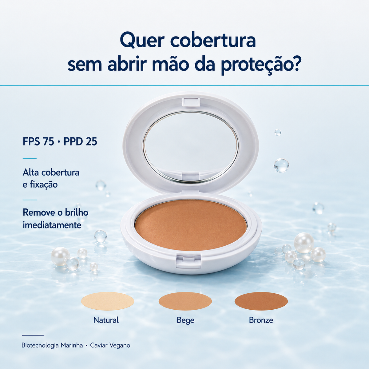 Protetor Solar Pó Compacto Sun Marine Hyaluronic FPS 75
