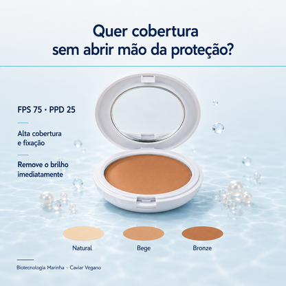 Protetor Solar Pó Compacto Sun Marine Hyaluronic FPS 75