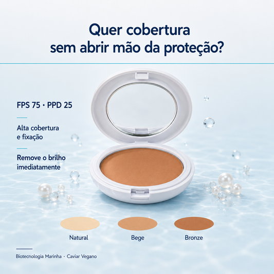 Protetor Solar Pó Compacto Sun Marine Hyaluronic FPS 75
