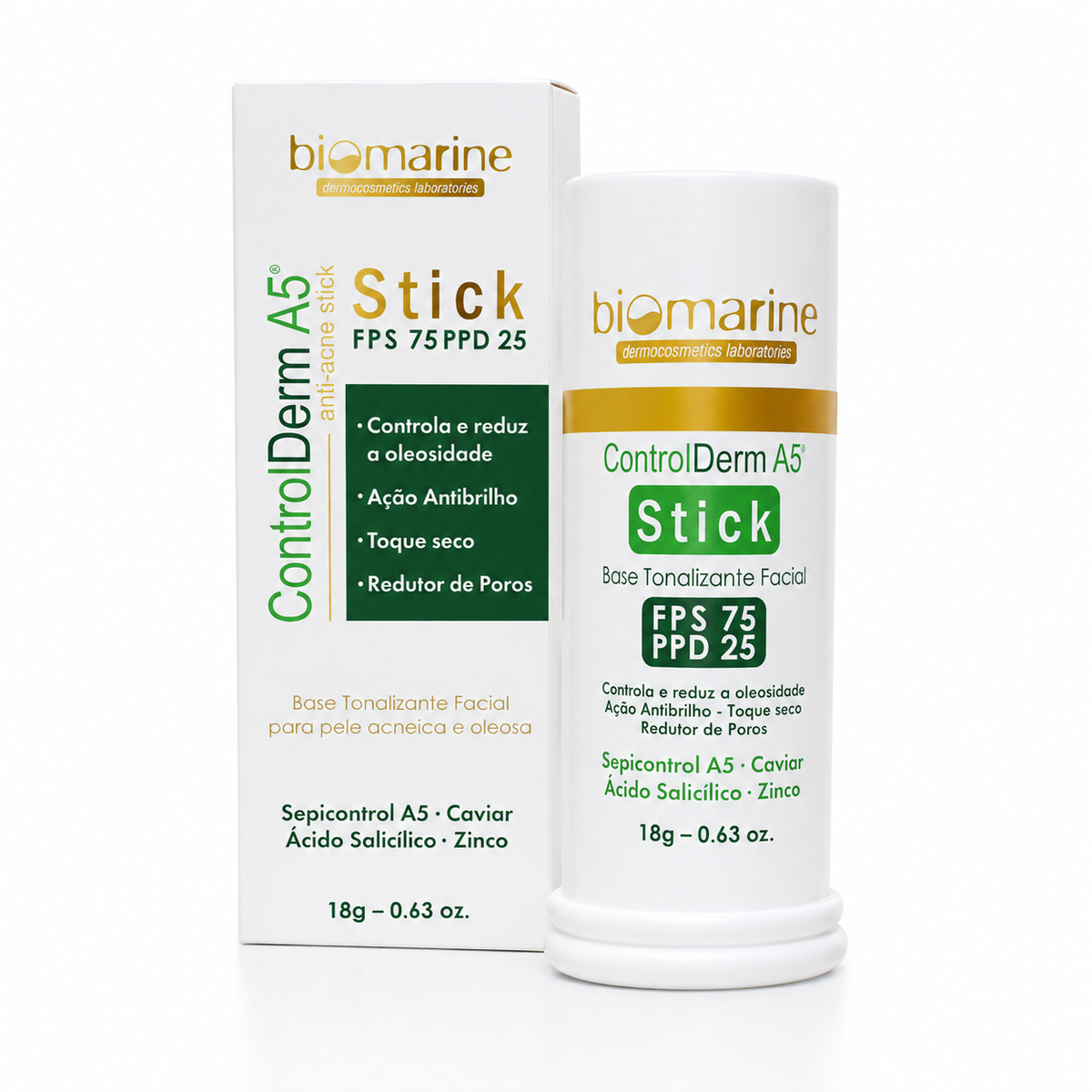 Protetor Solar Anti Acne Bastão Control Derm Stick FPS 75 - 18g