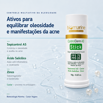 Protetor Solar Anti Acne Bastão Control Derm Stick FPS 75 - 18g