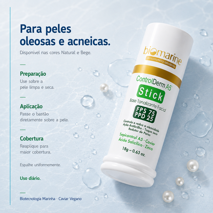 Protetor Solar Anti Acne Bastão Control Derm Stick FPS 75 - 18g