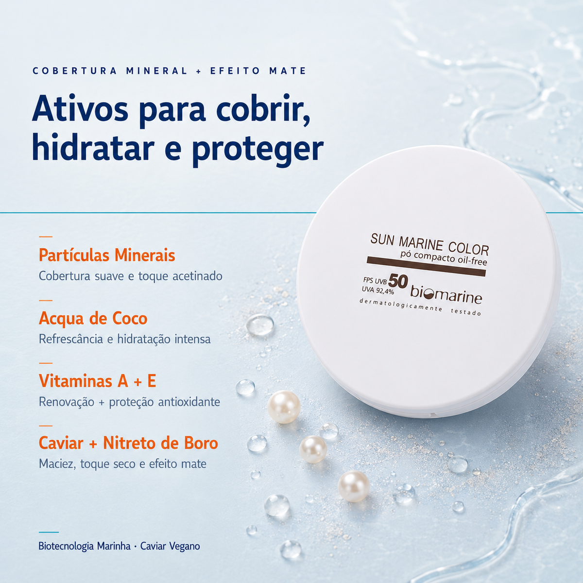 Protetor Solar Pó Compacto Sun Marine FPS 50 - 12g