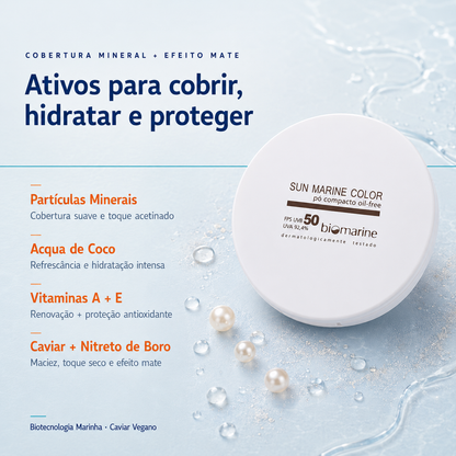 Protetor Solar Pó Compacto Sun Marine FPS 50 - 12g
