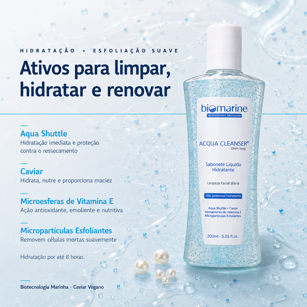 Sabonete Líquido Esfoliante Facial Acqua Cleanser 200ml
