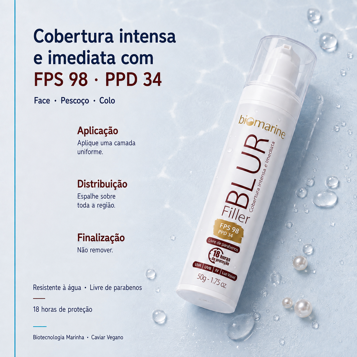 Protetor Solar com Cor Blur Filler FPS 98 - 50g