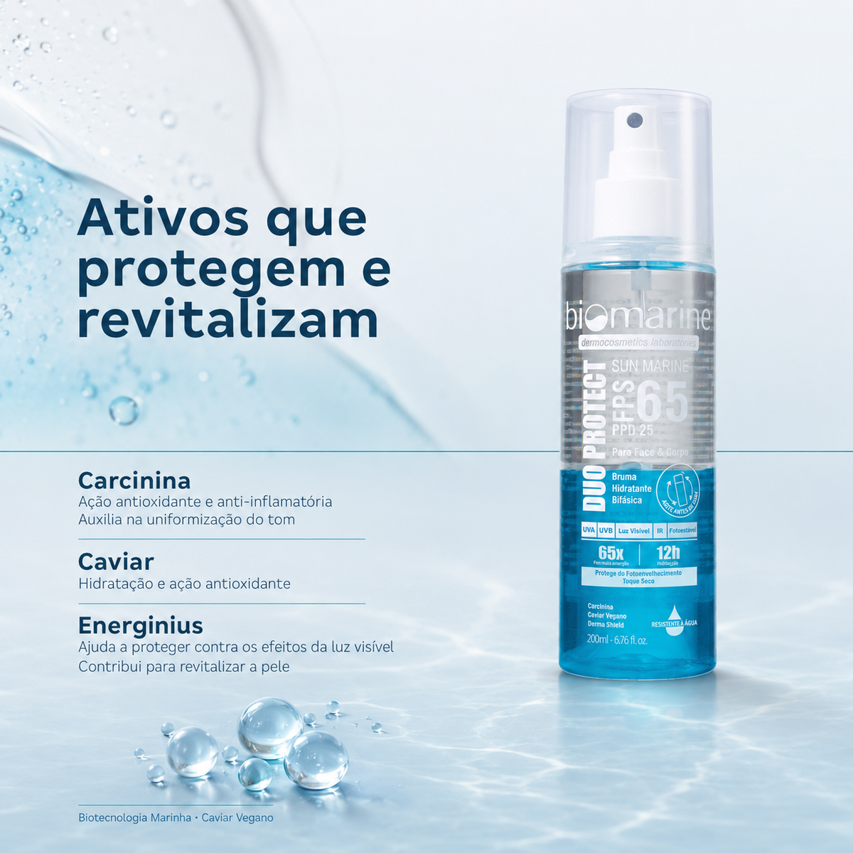 Protetor Solar Bifásico Sun Marine Duo Protect FPS 65 200ml