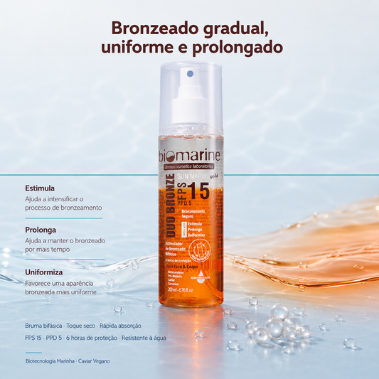 Bronzeador Bifásico Sun Marine Duo Bronze FPS 15 200g