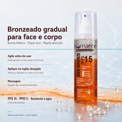 Bronzeador Bifásico Sun Marine Duo Bronze FPS 15 200g