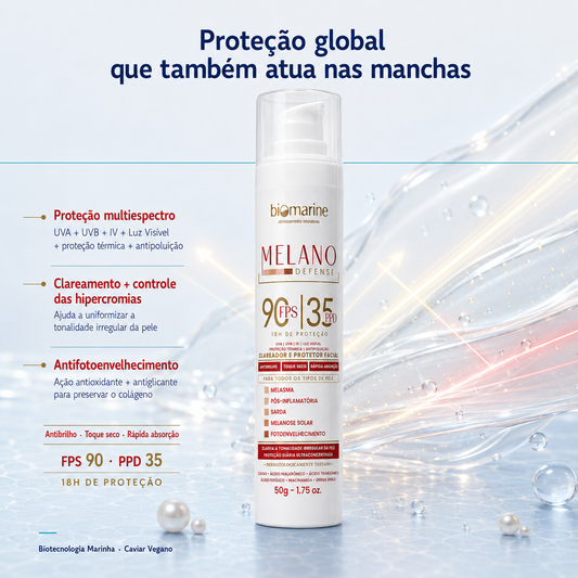 Protetor Solar e Clareador de Manchas Melano Defense FPS90 50g