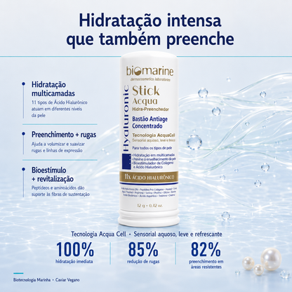 Hidratante Facial em Bastão Hyaluronic Stick Acqua 12g