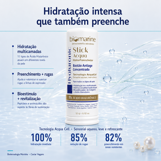 Hidratante Facial em Bastão Hyaluronic Stick Acqua 12g