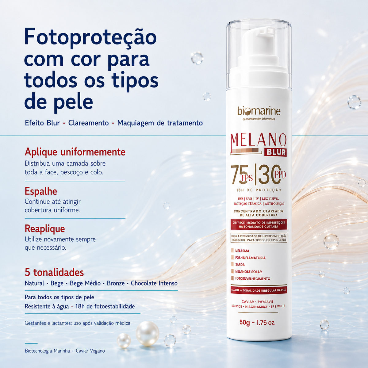 Protetor Solar com Cor Melano Blur FPS 75