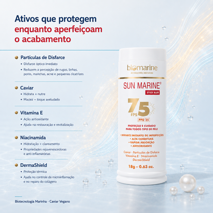Protetor Solar Bastão com Cor Stick Blur FPS 75 - 18g