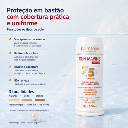 Protetor Solar Bastão com Cor Stick Blur FPS 75 - 18g