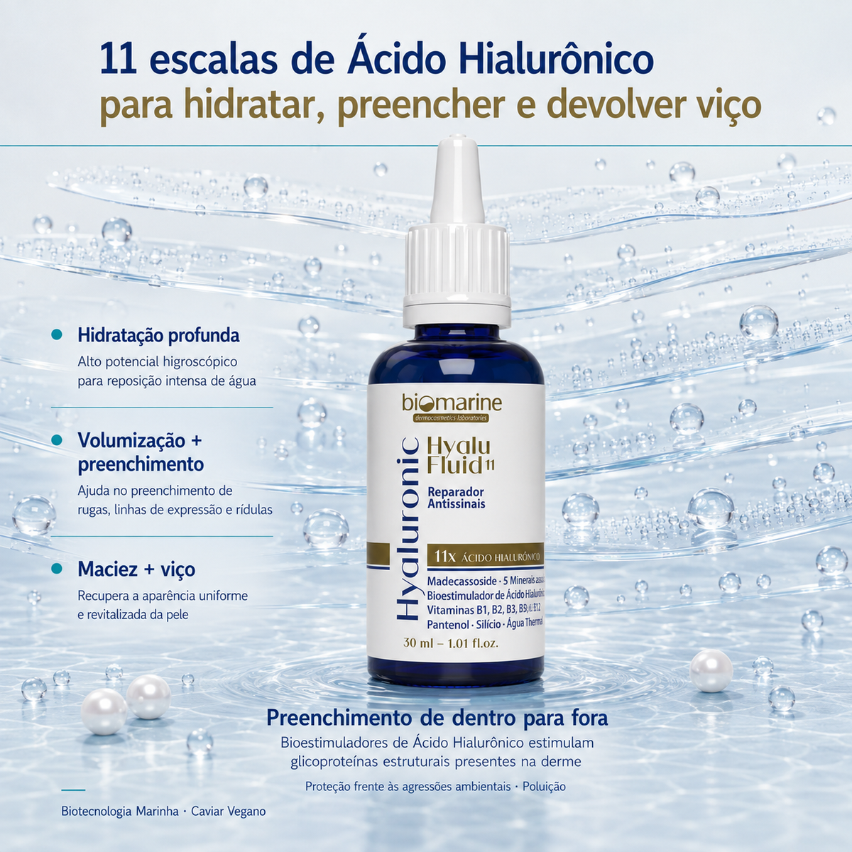 Fluido Reparador Biomarine Hyaluronic Hyalu Fluid 30ml