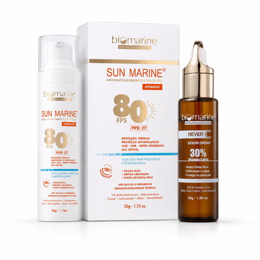 Combo Anti-idade Vitamina C + Proteção solar + Brinde