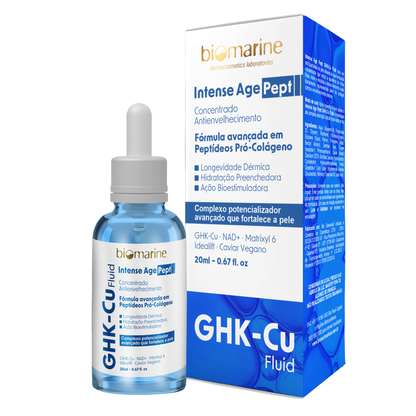 Intense Age Pept GHK-Cu Fluid Anti-Idade com Peptídeos Pró-Colágeno e NAD+ 20ml