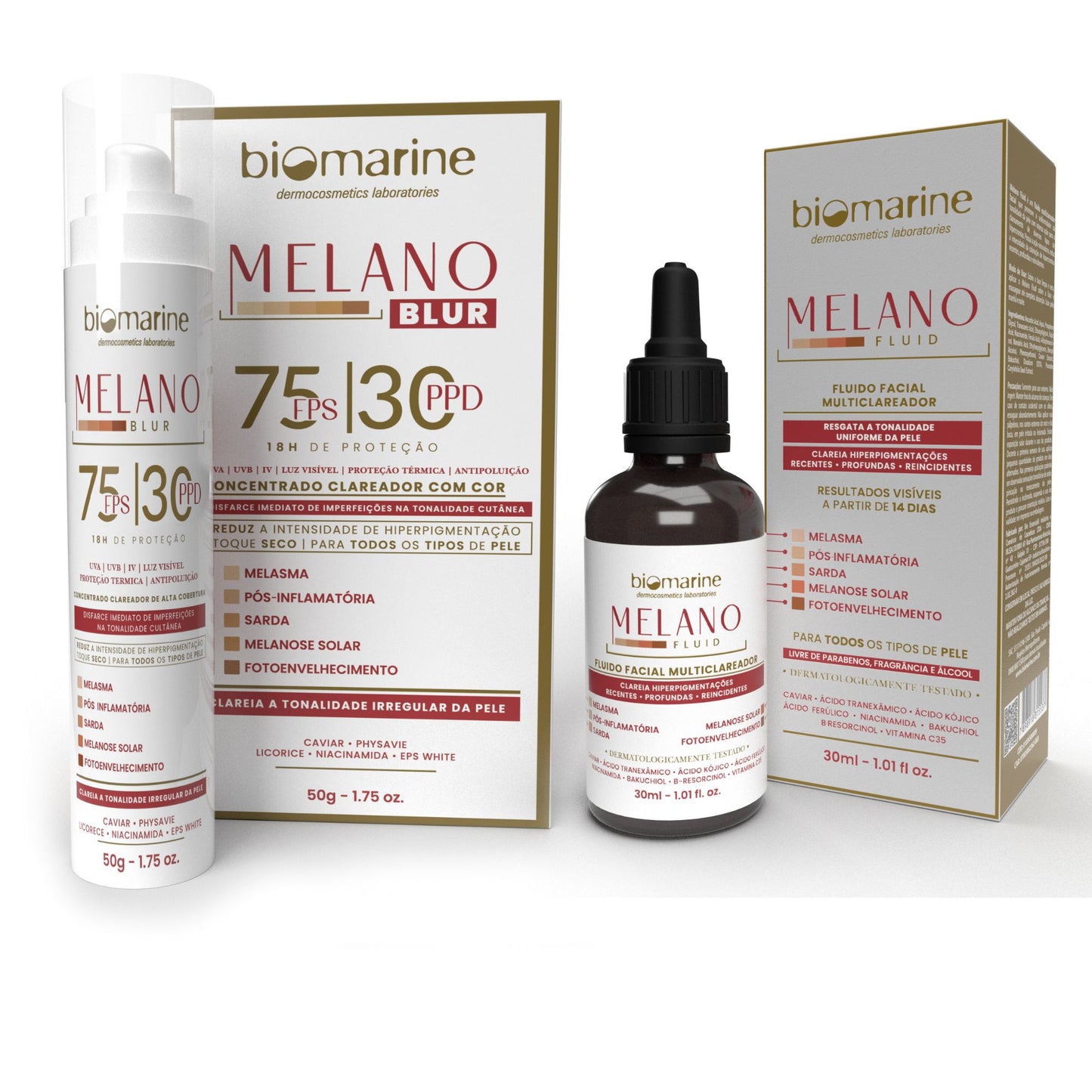 Combo Pré-Carnaval – Clareamento Facial Intensivo + Proteção com Cor FPS 75