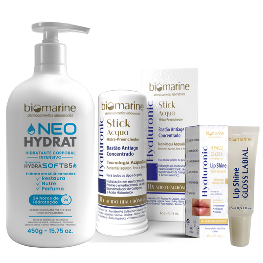 Combo - Hidratação Profunda de Corpo e Rosto Neo Hydrat + Hyaluronic Stick Acqua