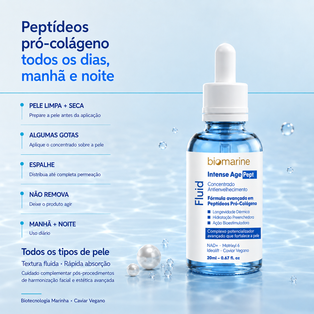 Intense Age Fluid Anti-Idade com Peptídeos Pró-Colágeno e NAD+ 20ml